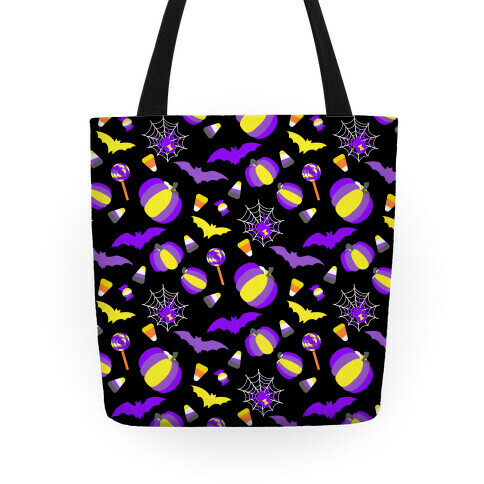 Nonbinary Pride Halloween Pattern Tote