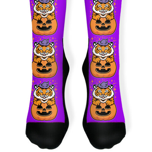 Cute Halloween Tiger Sock
