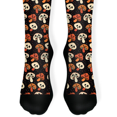 Spooky Mushrooms Sock