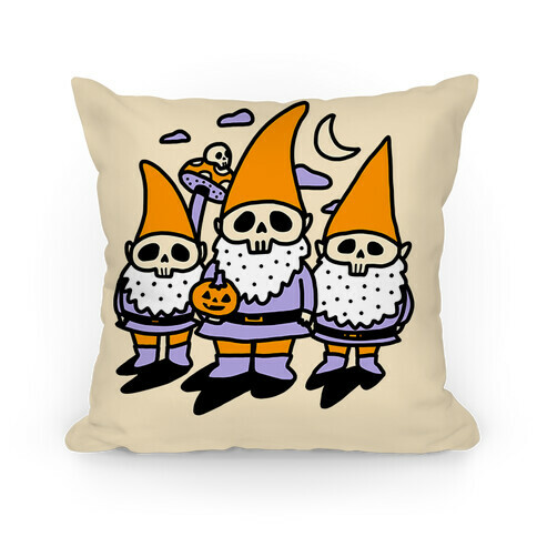 Happy Hall-Gnome-Ween (Halloween Gnomes) Pillow