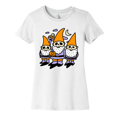 Happy Hall-Gnome-Ween (Halloween Gnomes) Womens T-Shirt