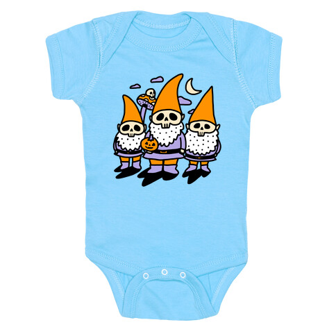 Happy Hall-Gnome-Ween (Halloween Gnomes) Baby One-Piece