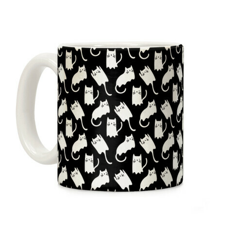 Ghost Cat Pattern Coffee Mug