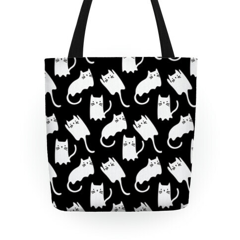 Ghost Cat Pattern Tote