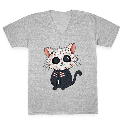 Hellraiser Pinhead Kitten V-Neck Tee Shirt