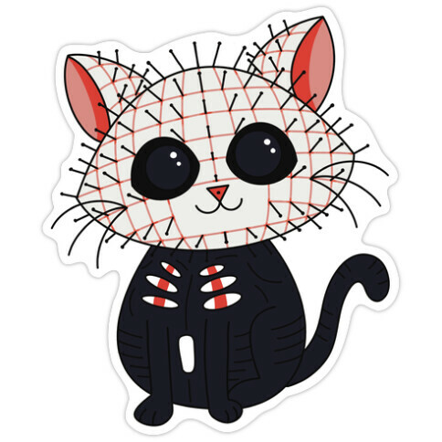 Hellraiser Pinhead Kitten Die Cut Sticker