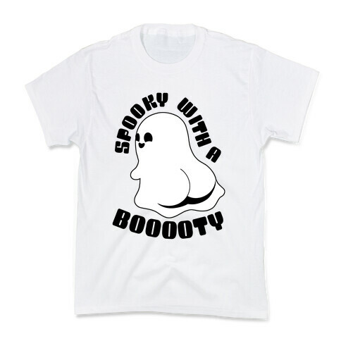 Spooky With A Booooty Ghost Kids T-Shirt