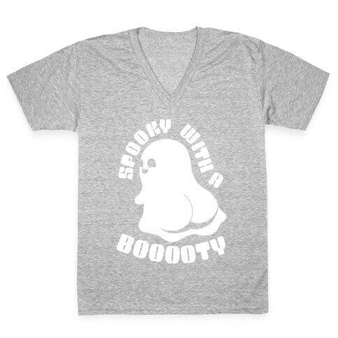Spooky With A Booooty Ghost V-Neck Tee Shirt