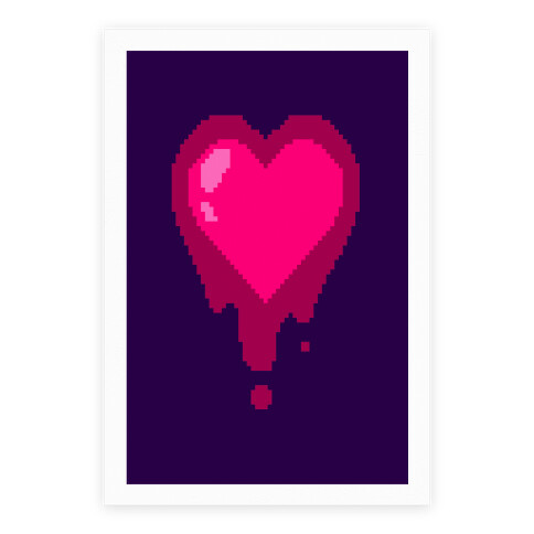 Bleeding Pixel Heart Poster