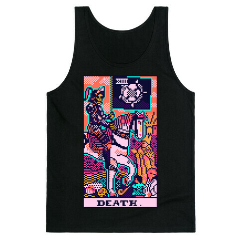 Pixelated Death Tarot Card Tank Top