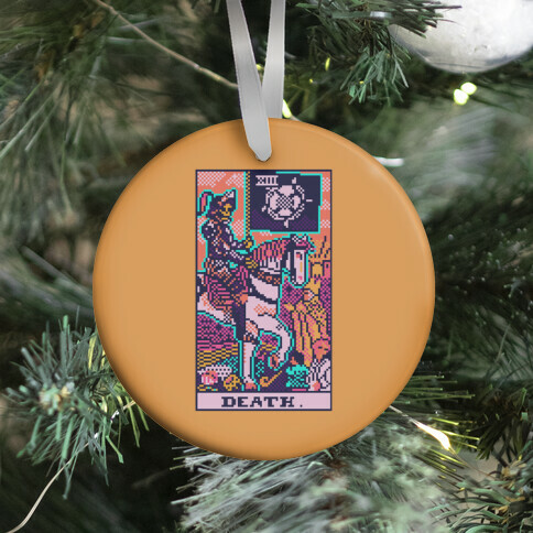 Pixelated Death Tarot Card Ornament