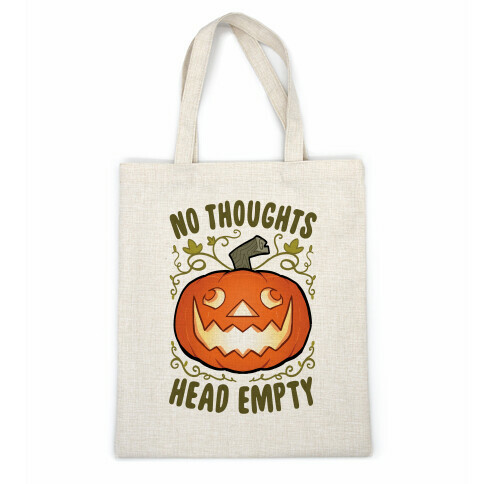 No Thoughts, Heady Empty Jack o' lantern Casual Tote