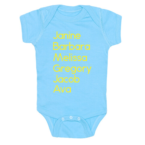 Janine, Barbara, Melissa, Gregory, Jacob, Ava Baby One-Piece