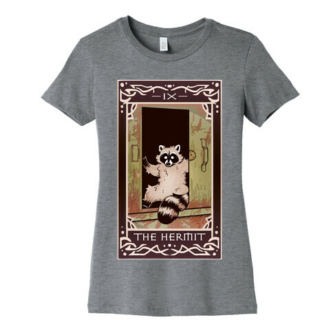 The Hermit Raccoon Tarot Card Womens T-Shirt