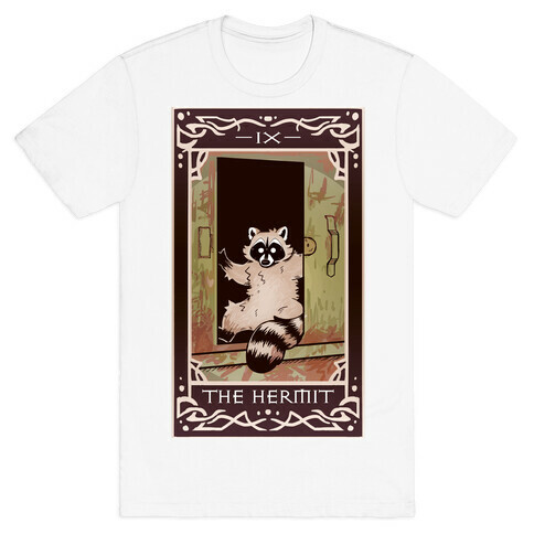The Hermit Raccoon Tarot Card T-Shirt