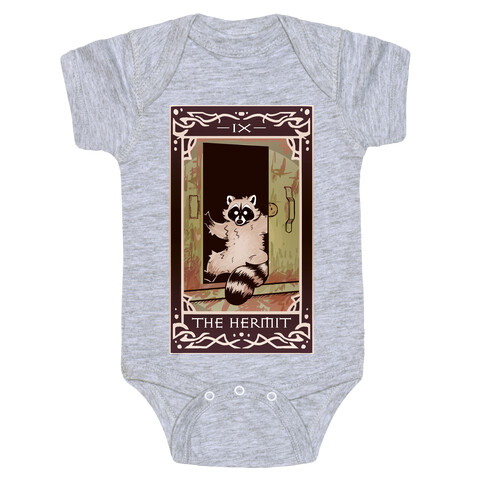 The Hermit Raccoon Tarot Card Baby One-Piece