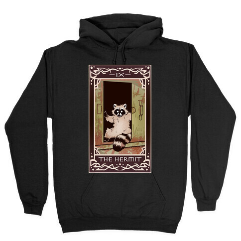 The Hermit Raccoon Tarot Card Hooded Sweatshirt