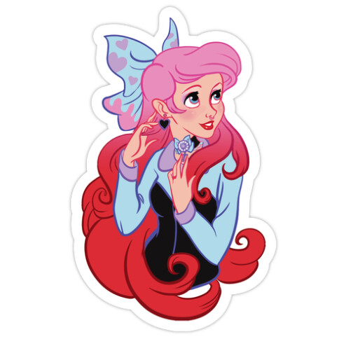 Pastel Ariel Parody Die Cut Sticker