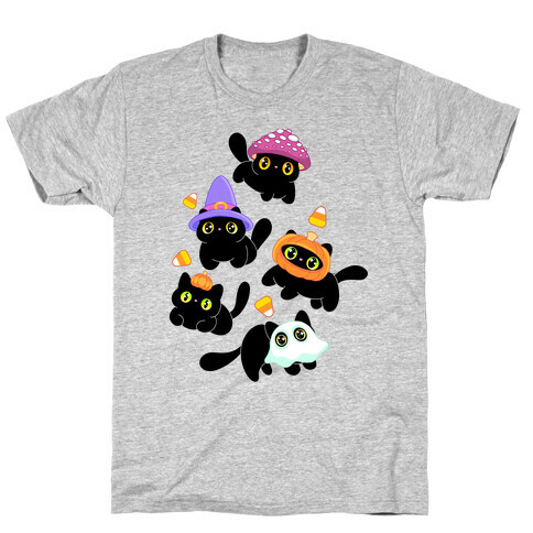 Spooky Black Cats Pattern T-Shirt