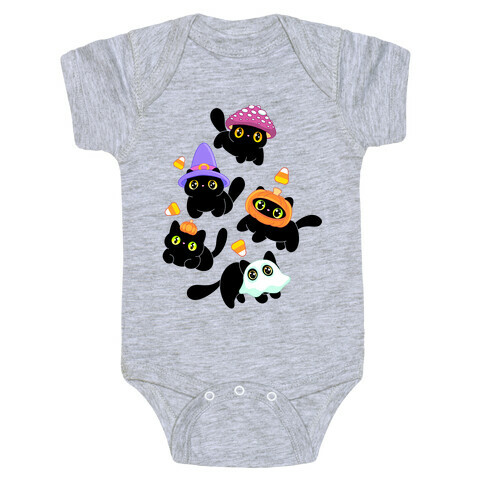 Spooky Black Cats Pattern Baby One-Piece