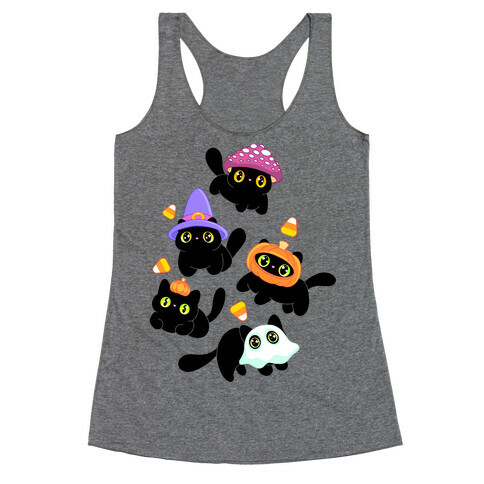 Spooky Black Cats Pattern Racerback Tank Top