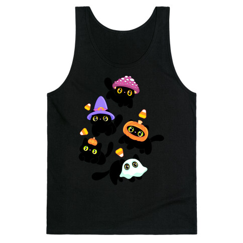 Spooky Black Cats Pattern Tank Top