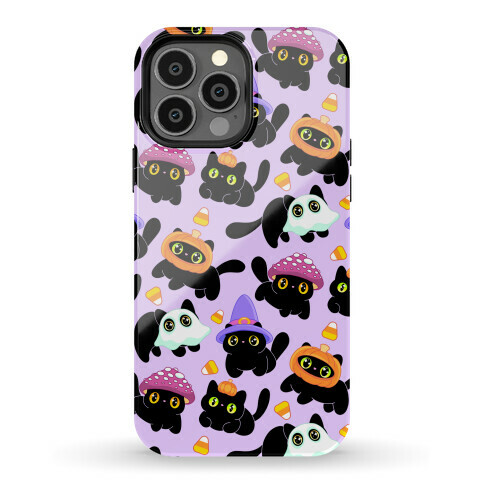 Spooky Black Cats Pattern Phone Case