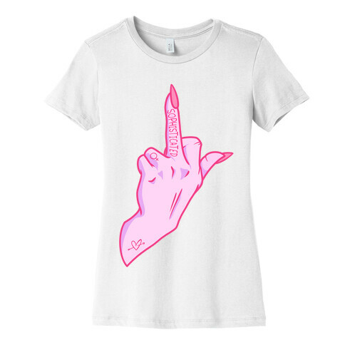 Sophisticated Middle Finger Womens T-Shirt