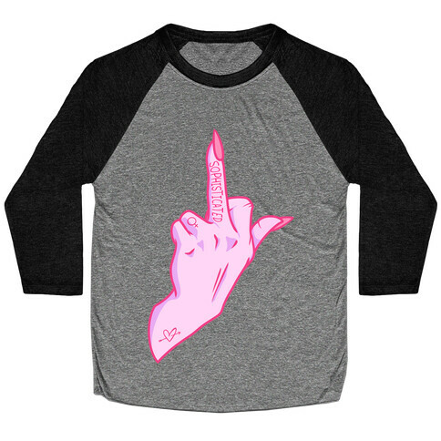 Sophisticated Middle Finger Baseball Tee