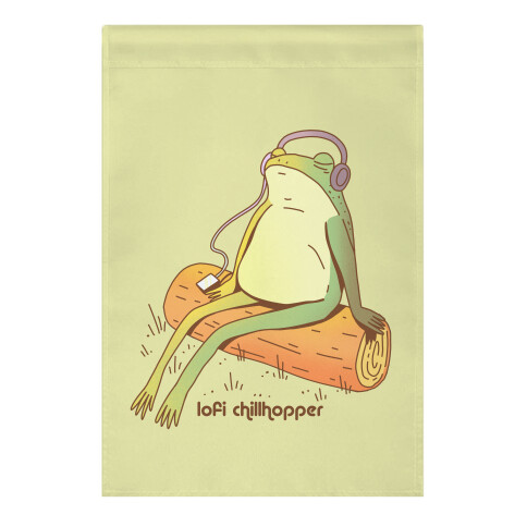 Lofi Chillhopper Frog Garden Flag