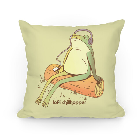 Lofi Chillhopper Frog Pillow