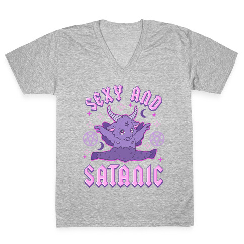 Sexy and Satanic Baphomet V-Neck Tee Shirt