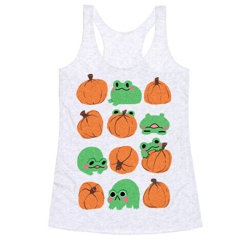 Pumpkins Frogs Racerback Tank Top