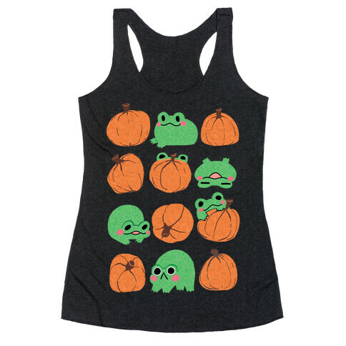 Pumpkins Frogs Racerback Tank Top