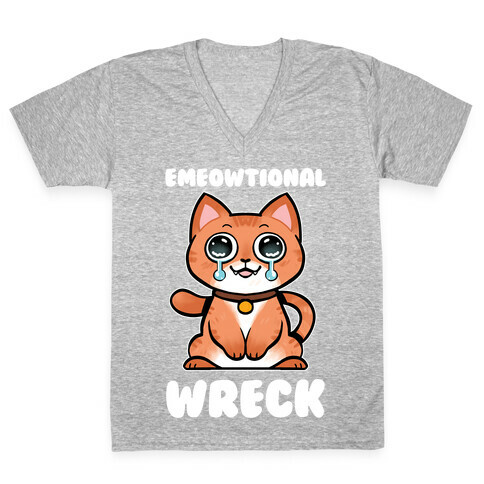 Emeowtional Wreck V-Neck Tee Shirt