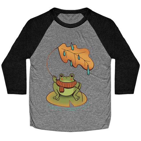 Rainy Fall Frog Baseball Tee