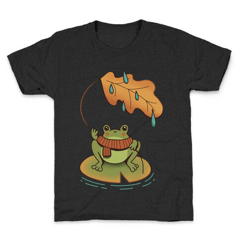 Rainy Fall Frog Kids T-Shirt