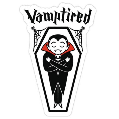 Vamptired Tired Vampire Die Cut Sticker