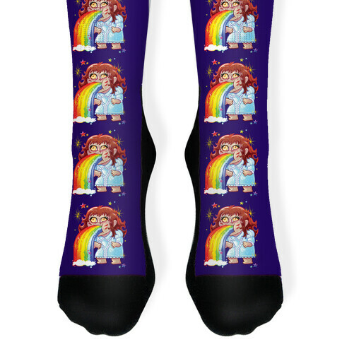 90's Rainbow Barfing Exorcist Sock