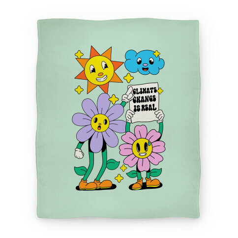 Climate Change Is Real Cartoon Blanket