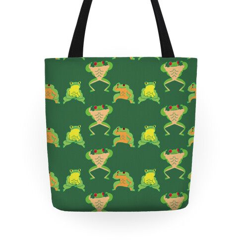 Buff Frog Pattern Tote