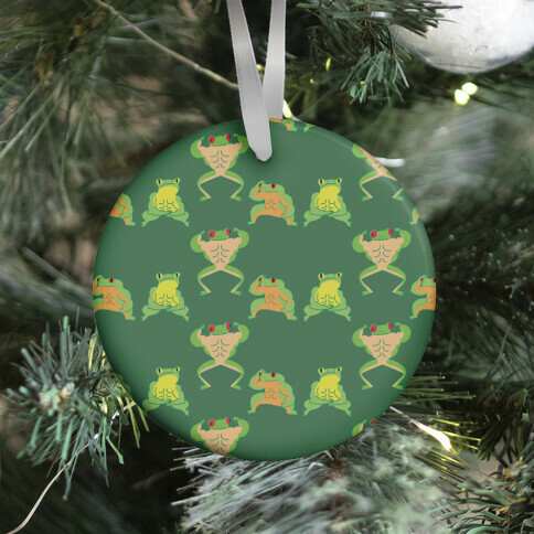 Buff Frog Pattern Ornament