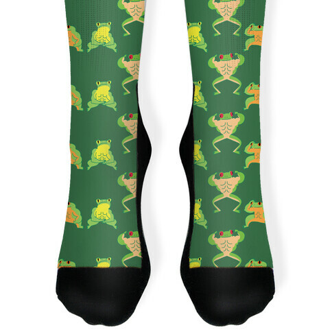 Buff Frog Pattern Sock