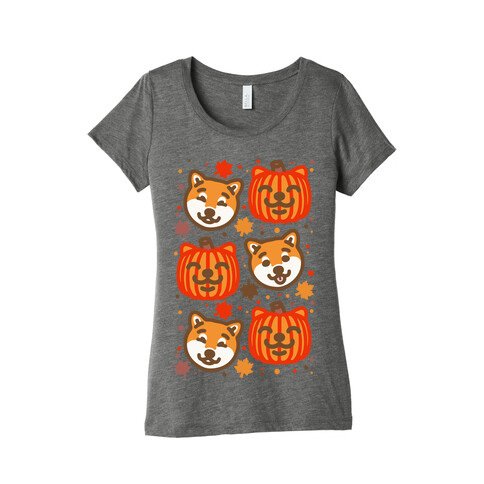 Shiba Inu Pumpkins Womens T-Shirt