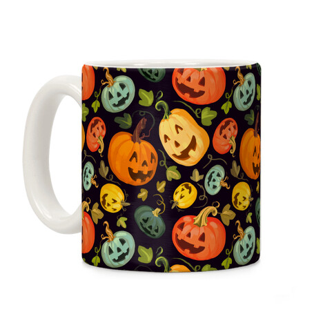 Happy Autumn Pumpkin Pattern Coffee Mug