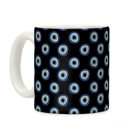 Evil Eye Pattern Black Coffee Mug