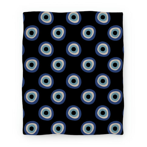 Evil Eye Pattern Black Blanket