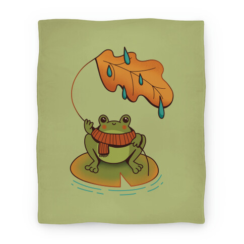 Rainy Fall Frog Blanket