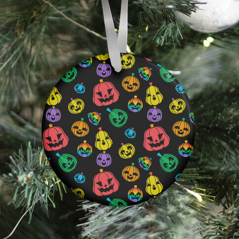 Gay Pride Jack-o'-Lanterns Pattern Ornament