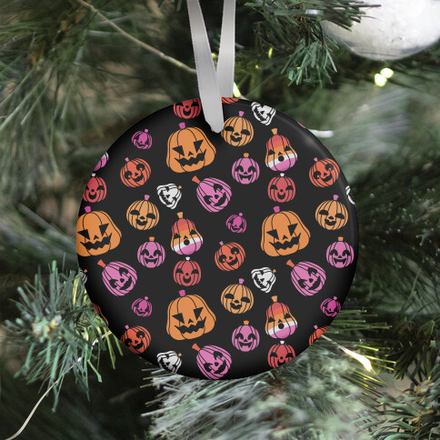 Lesbian Pride Jack-o'-Lanterns Pattern Ornament